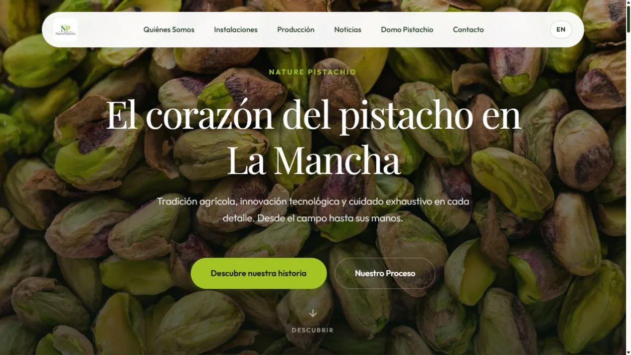 Captura real de la portada de Nature Pistachio